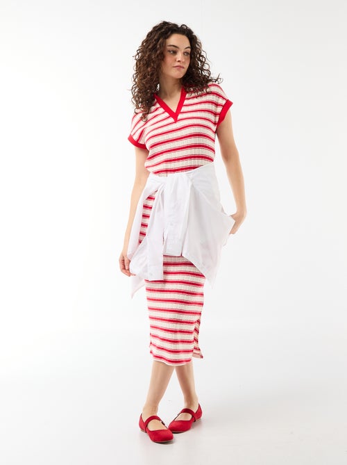 Vestido largo cuello polo - Kiabi