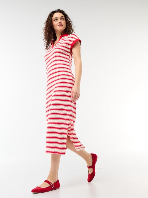 Vestido largo cuello polo - Kiabi