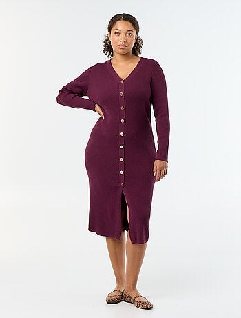 Vestido largo de canalé