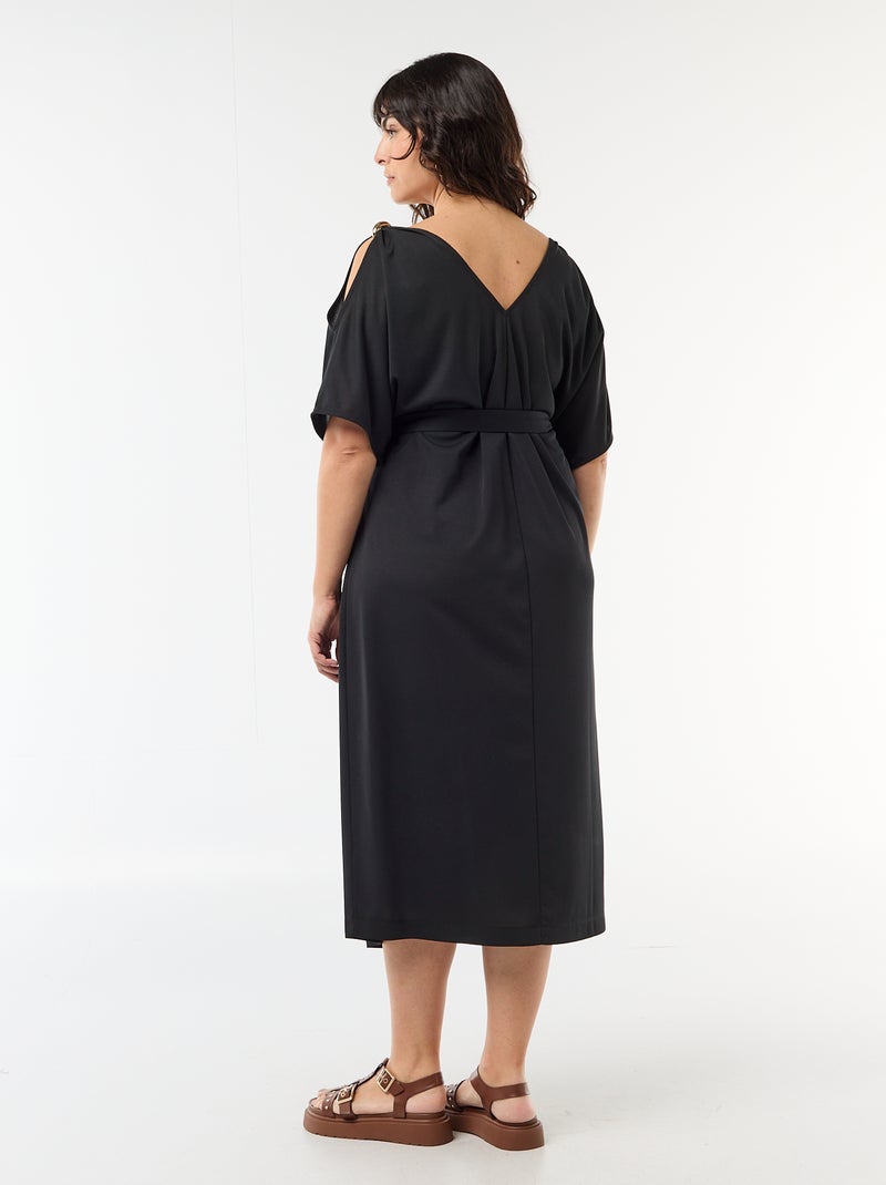 Vestido largo de ceremonia de manga corta Negro - Kiabi