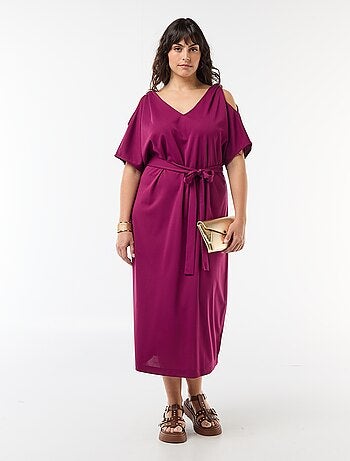 Vestido largo de ceremonia de manga corta