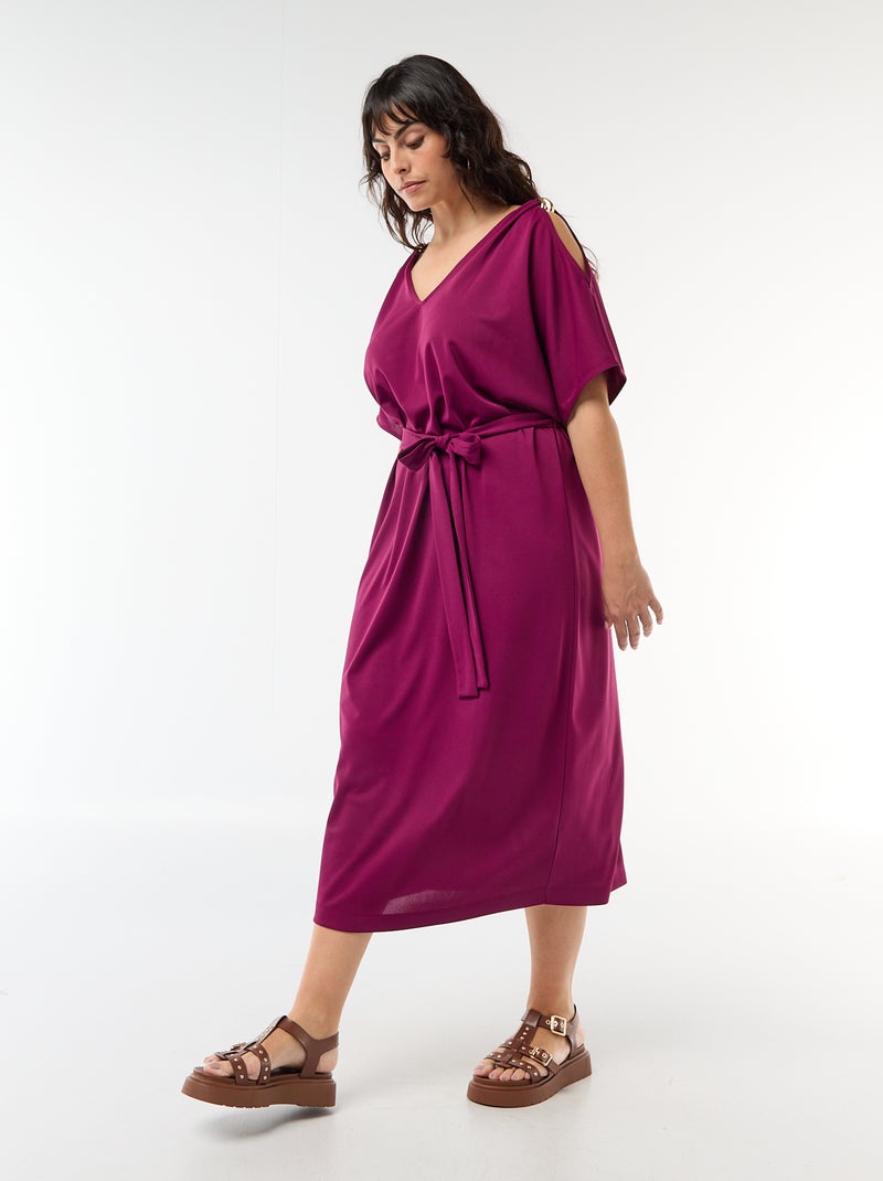 Vestido largo de ceremonia de manga corta Purpura - Kiabi