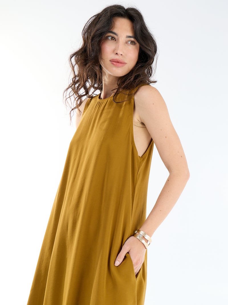 Vestido largo de corte amplio Marron - Kiabi