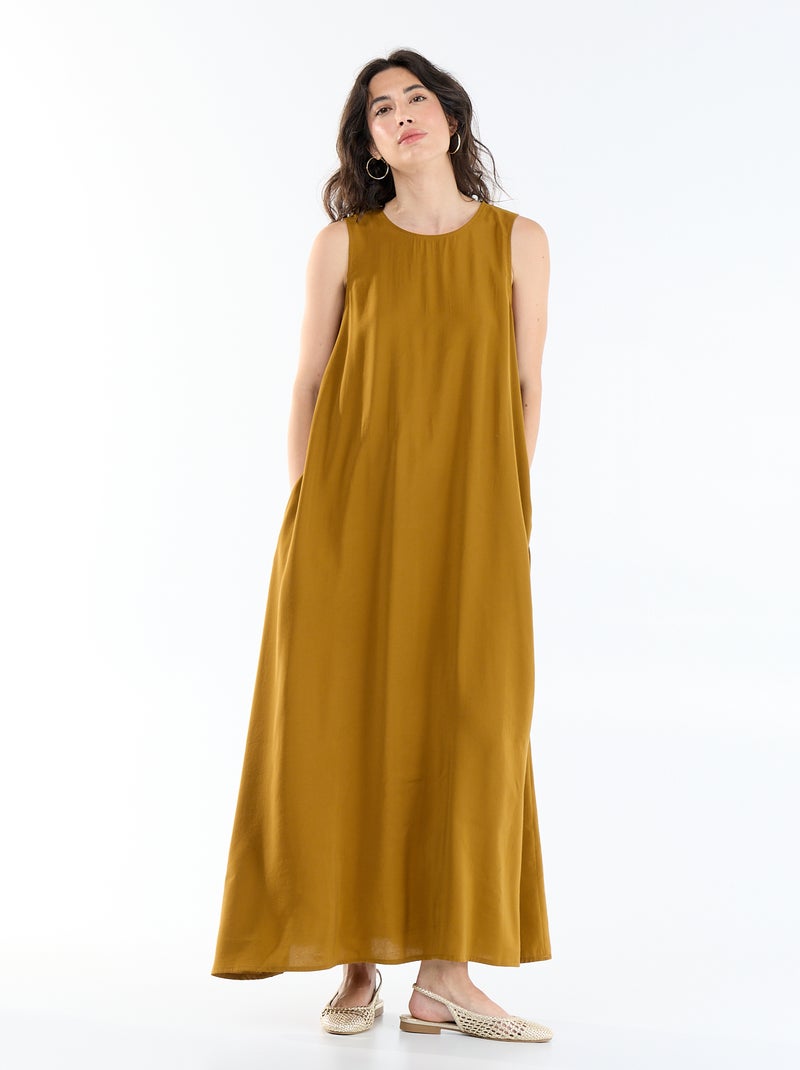 Vestido largo de corte amplio Marron - Kiabi