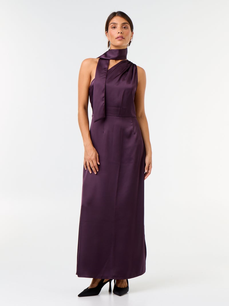 Vestido largo de corte asimétrico Purpura - Kiabi