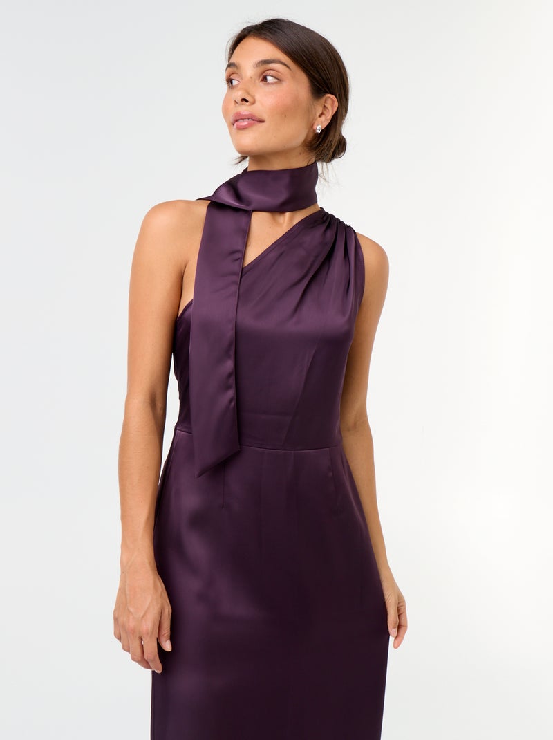 Vestido largo de corte asimétrico Purpura - Kiabi