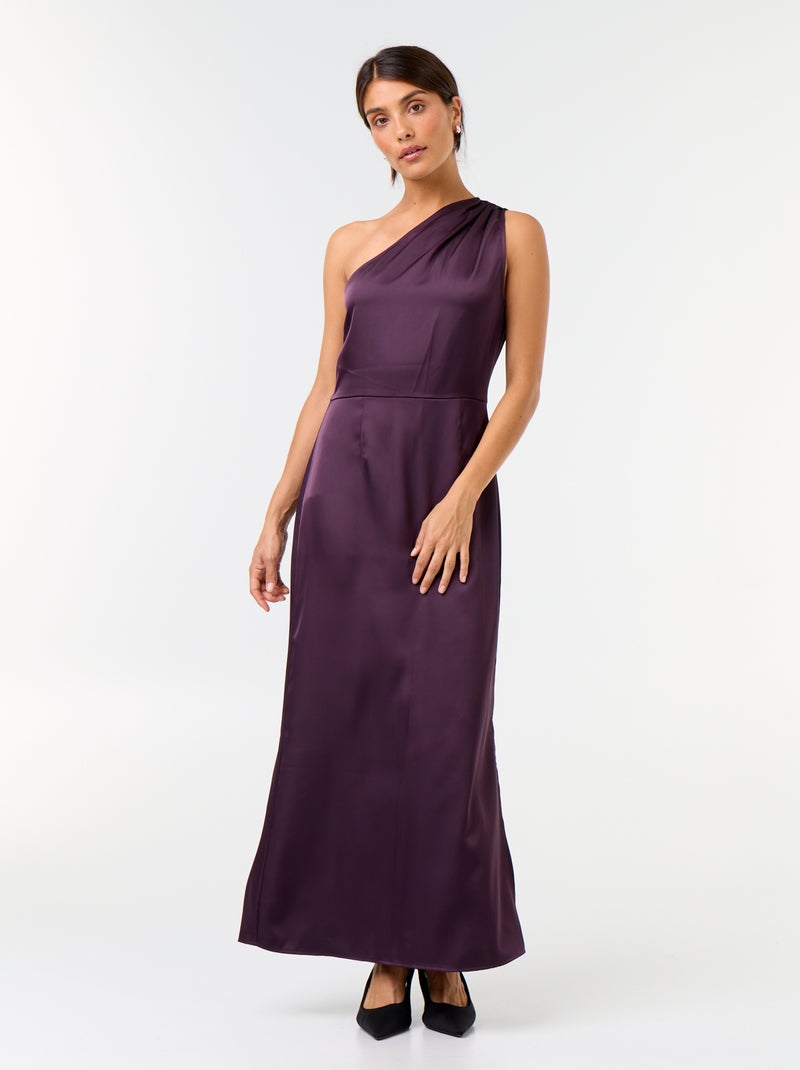 Vestido largo de corte asimétrico Purpura - Kiabi