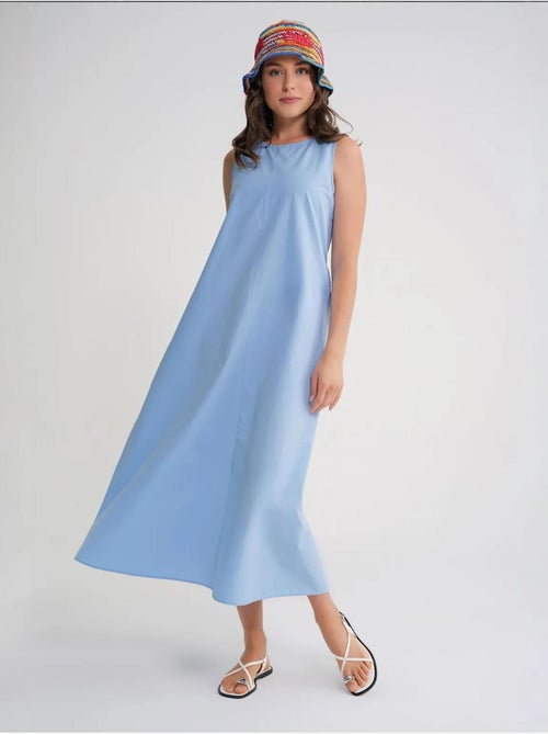 Vestido largo de corte relajado con cierre de botones y bolsillos mixray - Kiabi Vestido largo de corte relajado con cierre de botones y bolsillos mixray - Kiabi