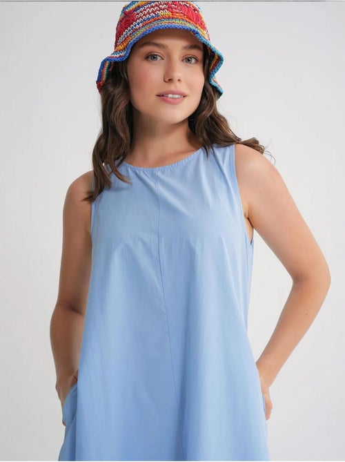 Vestido largo de corte relajado con cierre de botones y bolsillos mixray - Kiabi Vestido largo de corte relajado con cierre de botones y bolsillos mixray - Kiabi