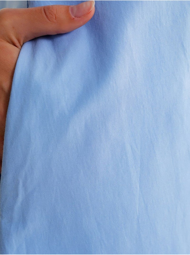 Vestido largo de corte relajado con cierre de botones y bolsillos mixray Azul claro - Kiabi