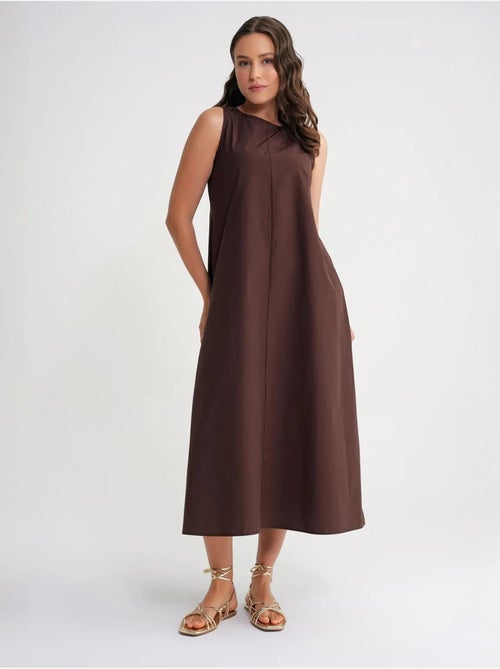 Vestido largo de corte relajado con cierre de botones y bolsillos mixray - Kiabi Vestido largo de corte relajado con cierre de botones y bolsillos mixray - Kiabi