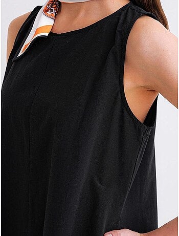 Vestido largo de corte relajado con cierre de botones y bolsillos mixray