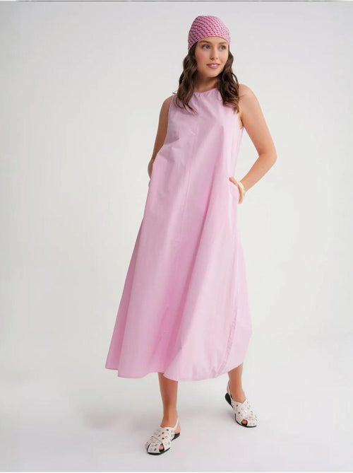 Vestido largo de corte relajado con cierre de botones y bolsillos mixray - Kiabi Vestido largo de corte relajado con cierre de botones y bolsillos mixray - Kiabi