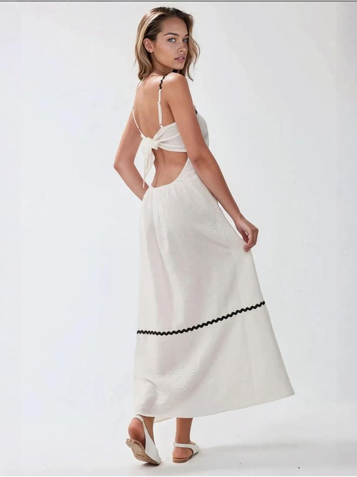 Vestido largo de cuello cuadrado - Kiabi Vestido largo de cuello cuadrado - Kiabi