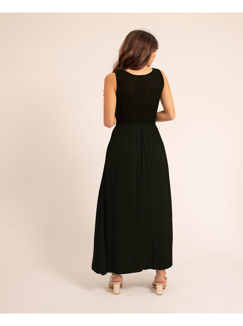 Vestido largo de encaje IPALENE Negro - Kiabi