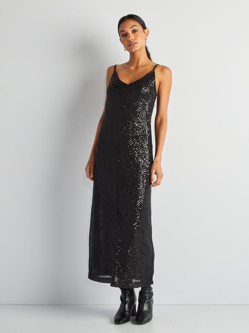 Vestido largo de fiesta NEGRO - Kiabi