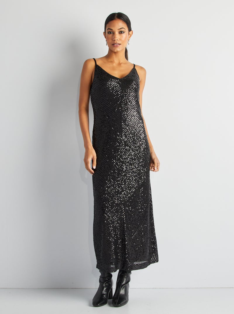 Vestido largo de fiesta NEGRO - Kiabi