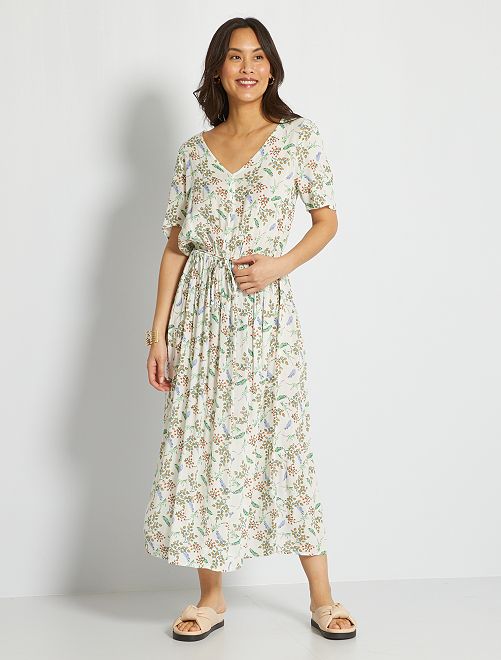 Vestido largo de flores - BLANCO - Kiabi - 20.00€