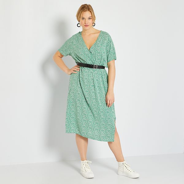 Vestido largo de flores tallas grandes mujer - VERDE - Kiabi - 29,00€