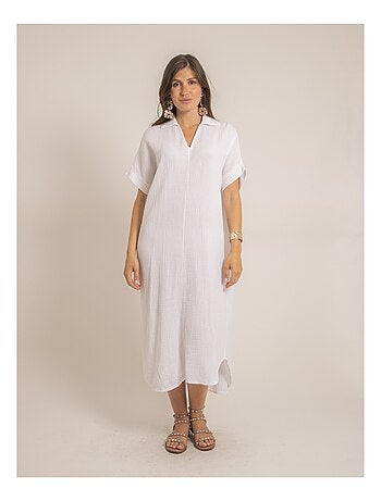 Vestido largo de gasa de algodón IPELOR