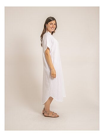Vestido largo de gasa de algodón IPELOR