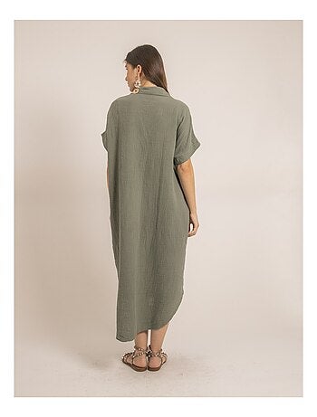 Vestido largo de gasa de algodón IPELOR
