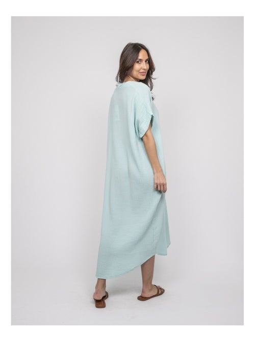 Vestido largo de gasa de algodón IPELOR - Kiabi Vestido largo de gasa de algodón IPELOR - Kiabi