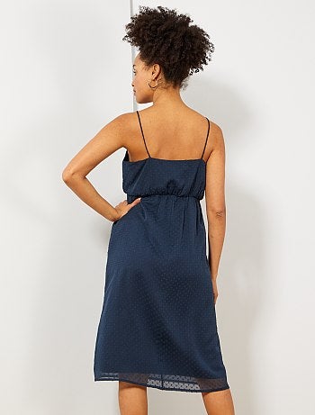 Vestido largo de gasa de plumeti - Kiabi