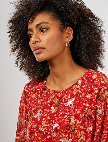 Vestido largo de gasa - Kiabi