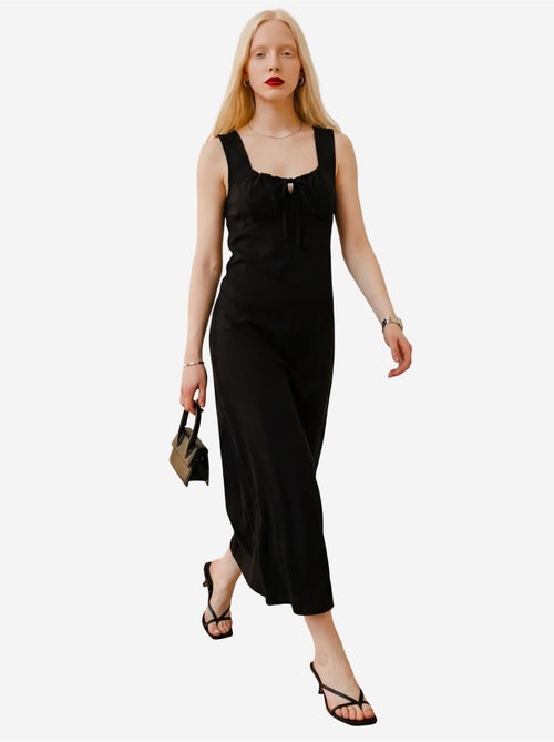 Vestido largo de lino con detalle de lazo my fashion - Kiabi