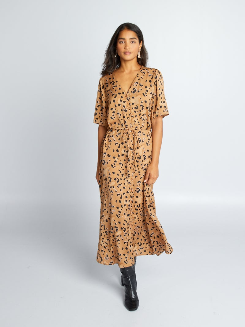 Vestido largo de manga corta 'JDY' MARRON - Kiabi