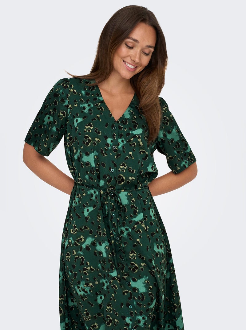 Vestido largo de manga corta 'JDY' VERDE - Kiabi