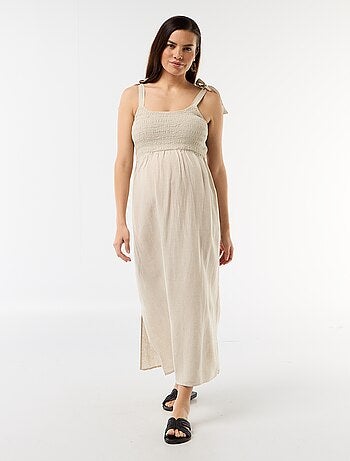 Vestido largo de maternidad con espalda descubierta