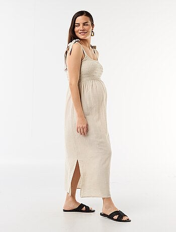 Vestido largo de maternidad con espalda descubierta
