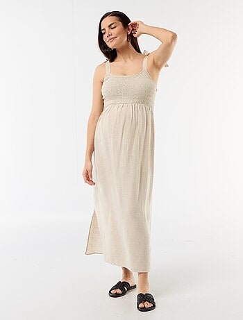 Vestido largo de maternidad con espalda descubierta