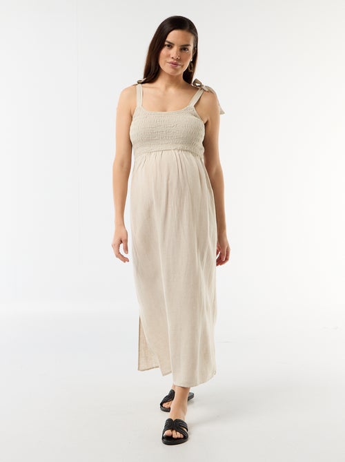 Vestido largo de maternidad con espalda descubierta - Kiabi