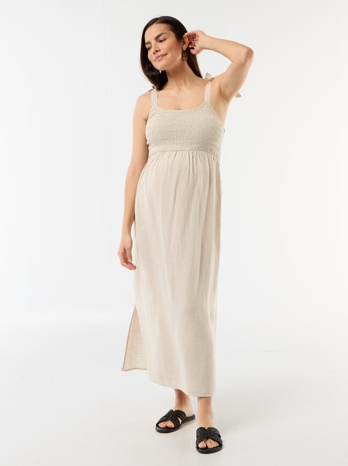 Vestido largo de maternidad con espalda descubierta - Kiabi