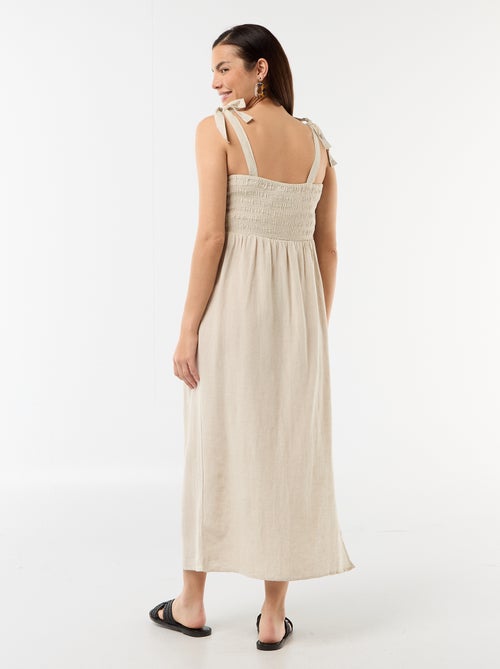 Vestido largo de maternidad con espalda descubierta - Kiabi