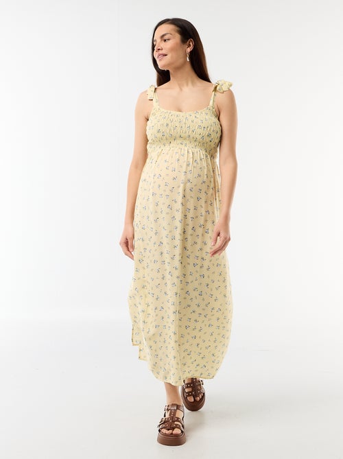 Vestido largo de maternidad smock - Kiabi