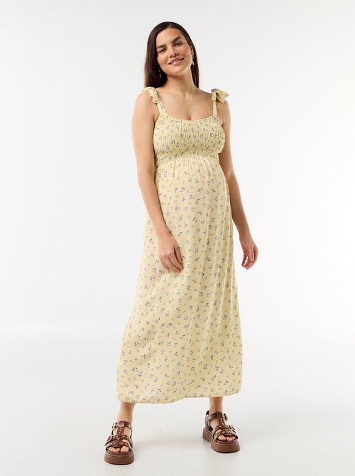 Vestido largo de maternidad smock - Kiabi