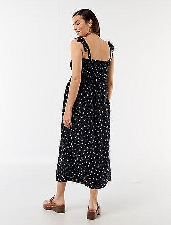 Vestido largo de maternidad smock