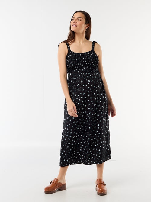 Vestido largo de maternidad smock - Kiabi