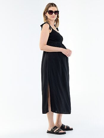 Vestido largo de maternidad smock