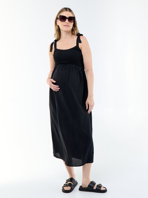Vestido largo de maternidad smock - Kiabi