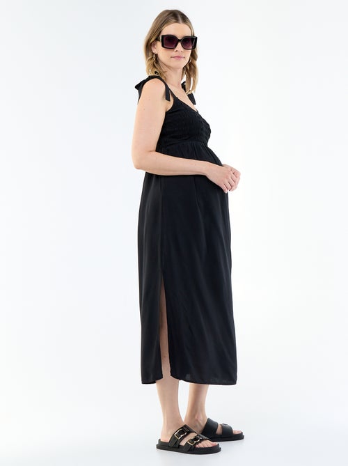 Vestido largo de maternidad smock - Kiabi