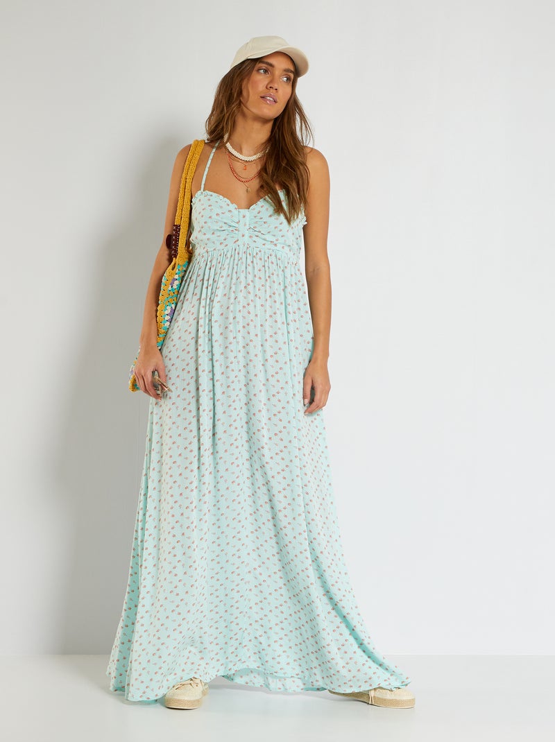 Vestido largo de playa AZUL - Kiabi