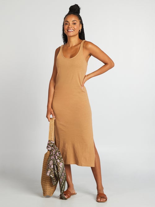 Vestido largo de playa de lino - Kiabi