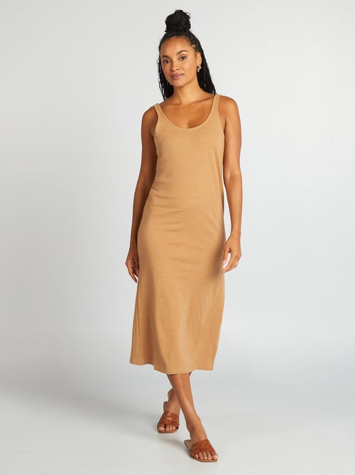 Vestido largo de playa de lino - Kiabi