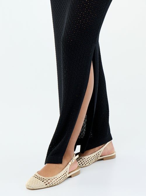 Vestido largo de playa de punto de ganchillo - Kiabi