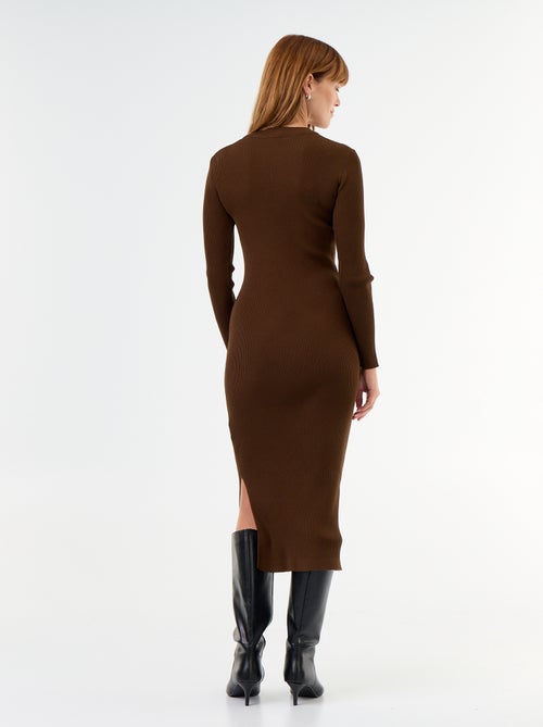 Vestido largo de punto acanalado - Kiabi